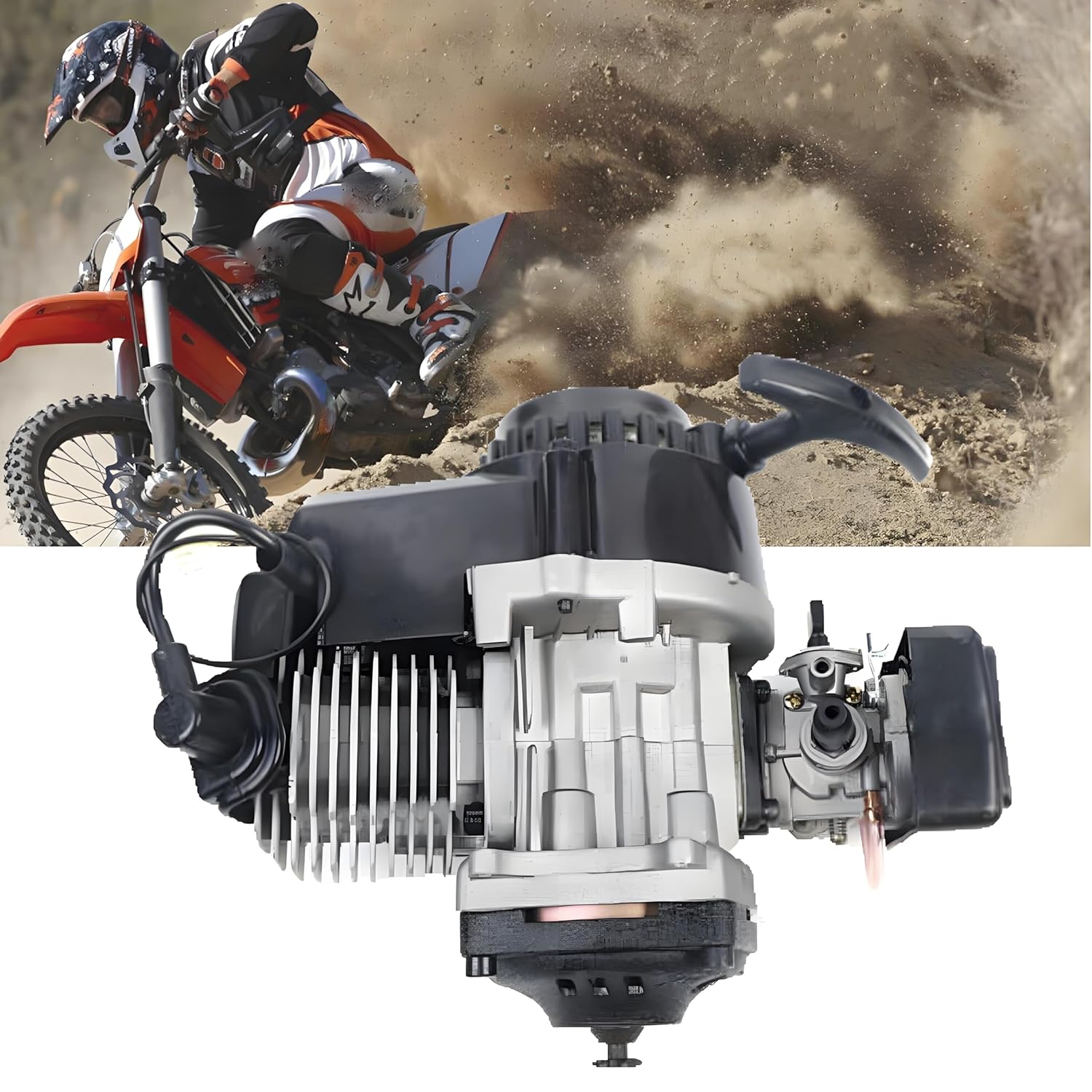 2-Stroke Engine Motor Gear Box,2 Stroke Racing Engine Motor for 47cc 49cc 50cc Mini Pocket Gas G-Scooter ATV Quad Bicycle Dirt Pit Bikes