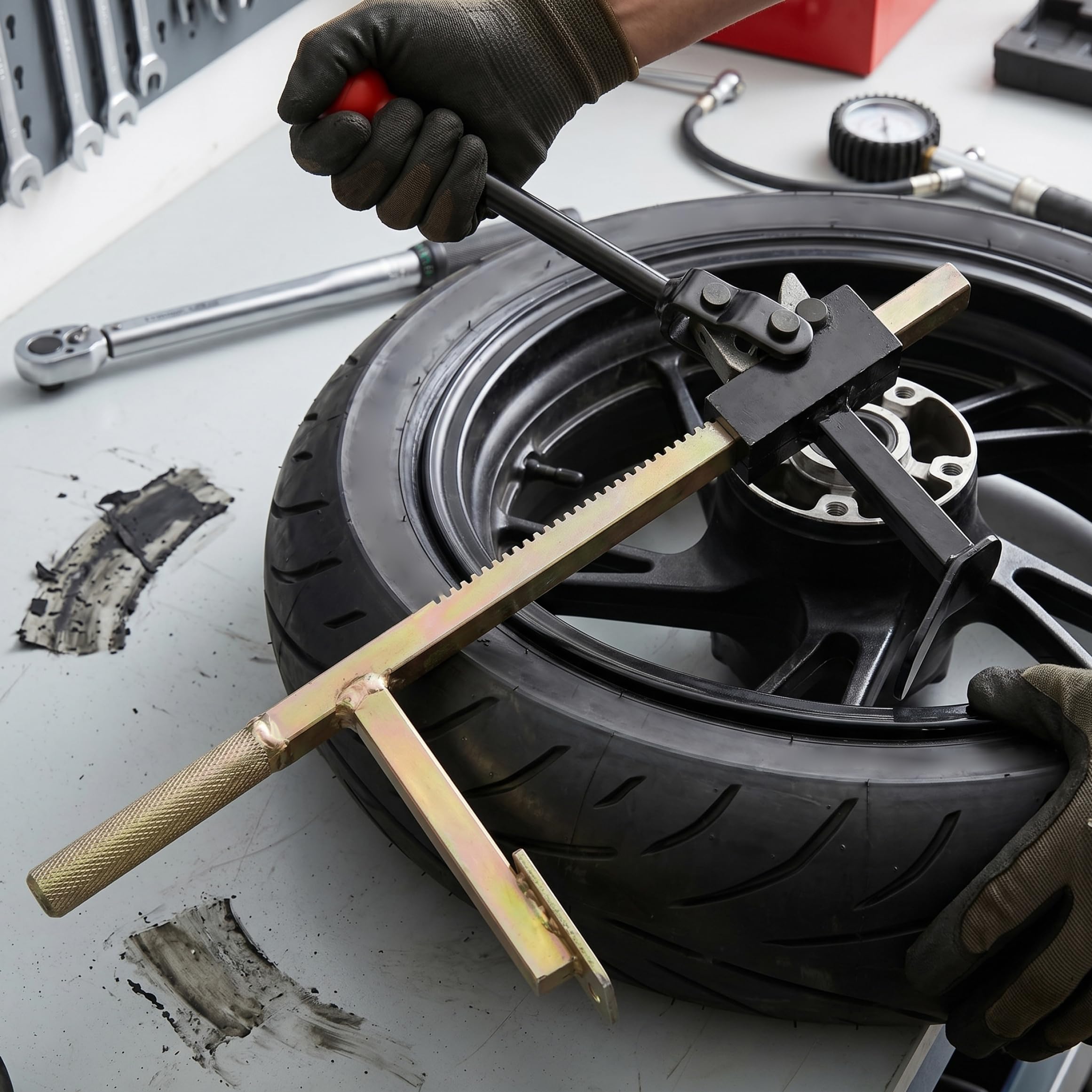 Smontagomme manuale per risparmiare tempo smontagomme per con impugnatura antiscivolo per ebike auto manutenzione manuale per attrezzo portatile per pne