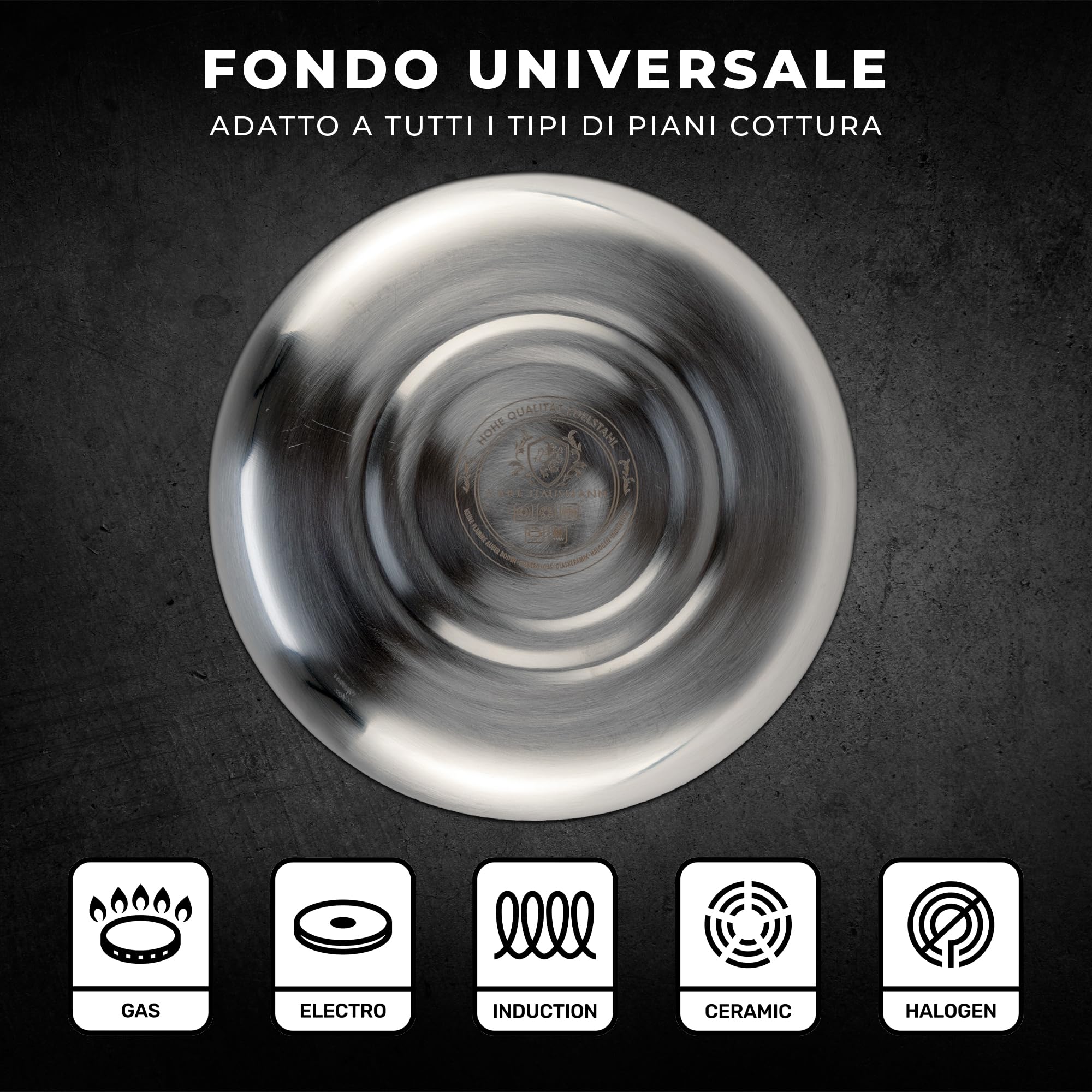 KARL HAUSMANN Bollitore Induzione 3L Acciaio Inox con Fischio - Teiera per Piano a Gas, Vetroceramica ed Elettrico - Bollitore Acqua Cucina con Coperchio
