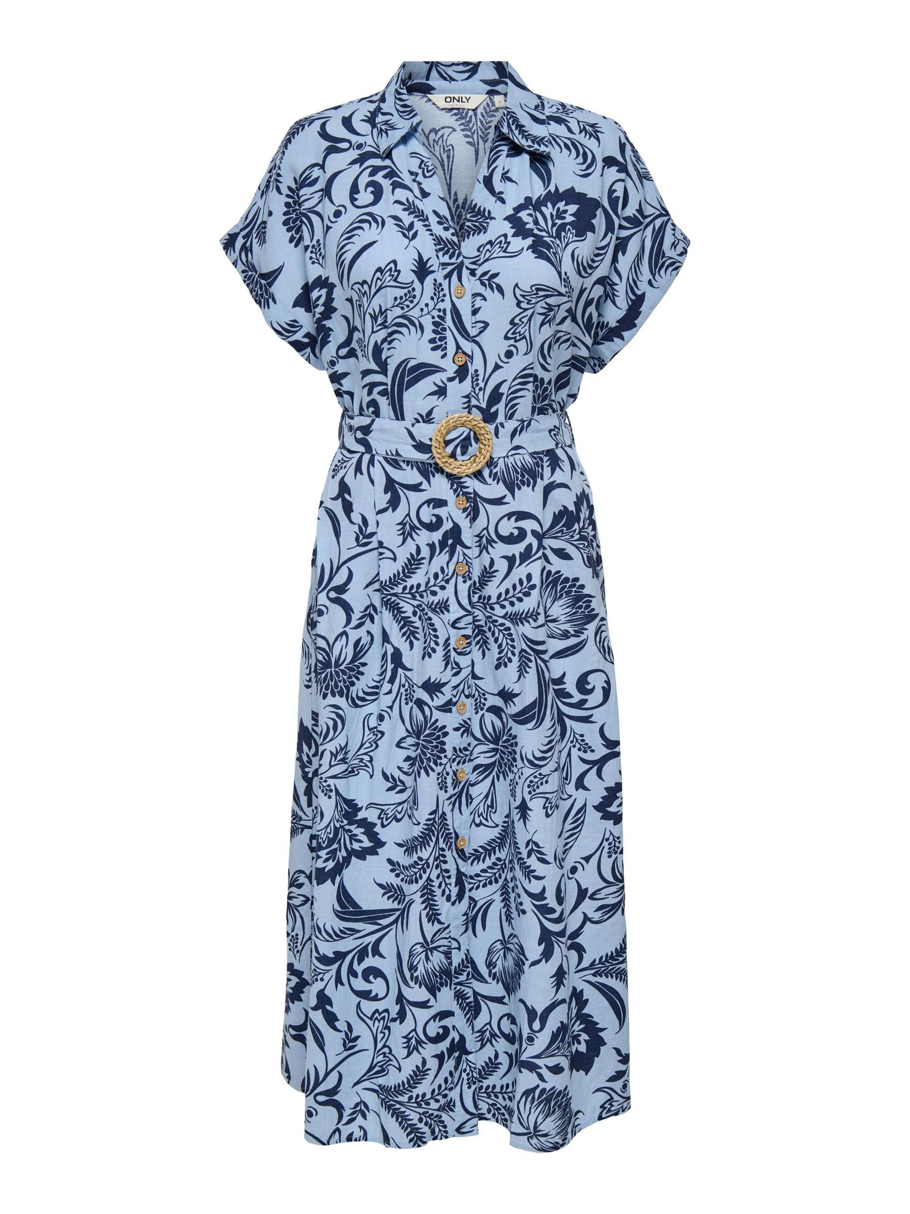 ONLY Female Hemdblusenkleid ONLJAKIRI Leinen Langes Kleid