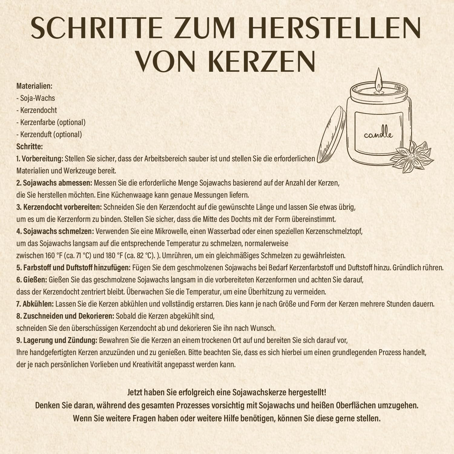 Sojawachs für Kerzen, Premium Kerzenwachs 5kg von Waxcanpy,kerzenwachs zum gießen, 100% Natürliches Öko Sojawachs für Kerzen