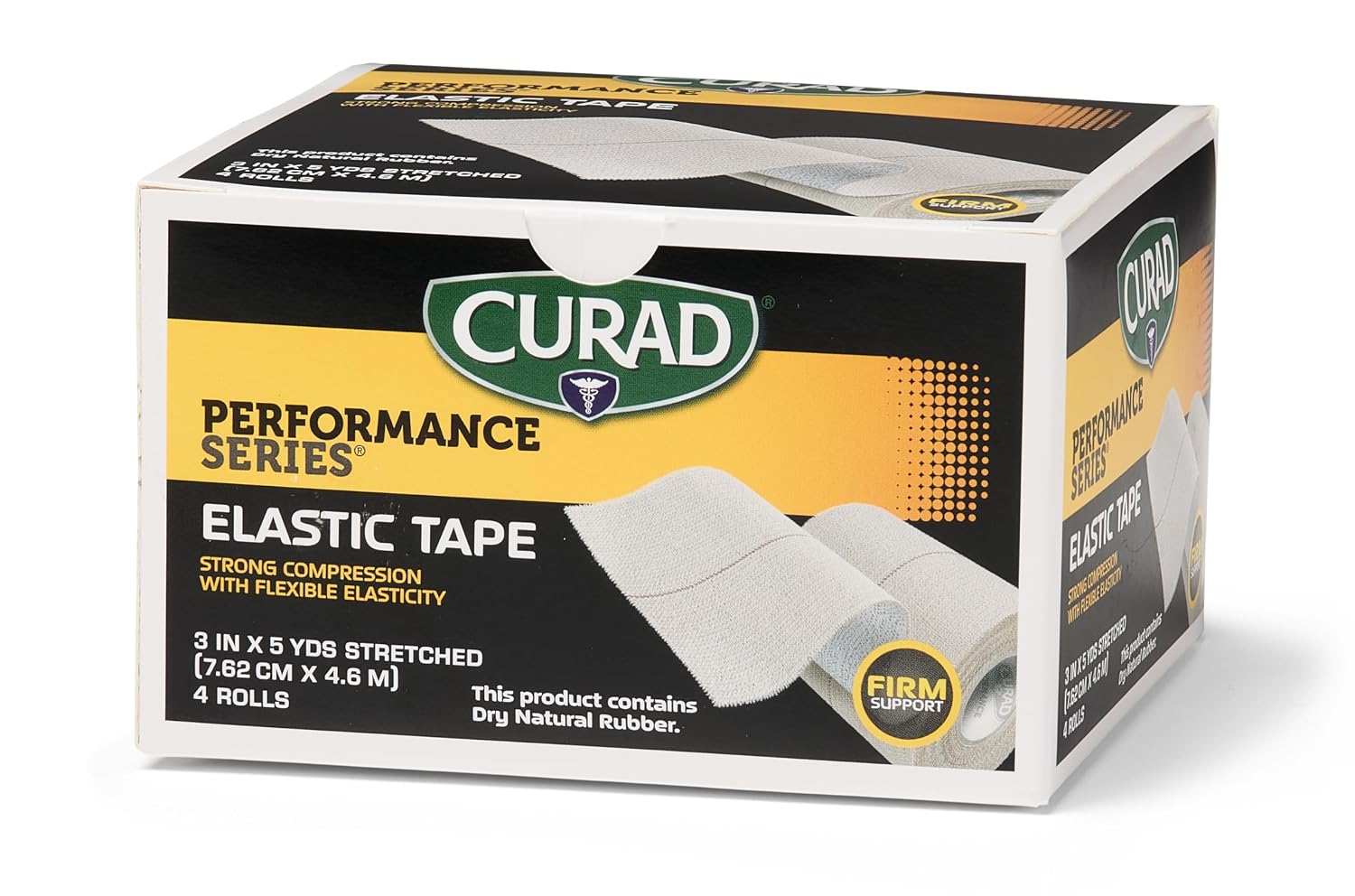 Curad Performance Series Elastic Adhesive Tape, 3" x 5 yd. Box of 4