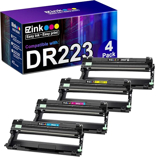 E-Z Ink Compatible Drum Unit Replacement for Brother DR223CL DR223 DR-223 Compatible with MFC-L3770CDW MFC-L3750CDW HL-L3230CDW HL-L3290CDW HL-L3210CW (Black, Cyan, Magenta, Yellow, 4 Pack)