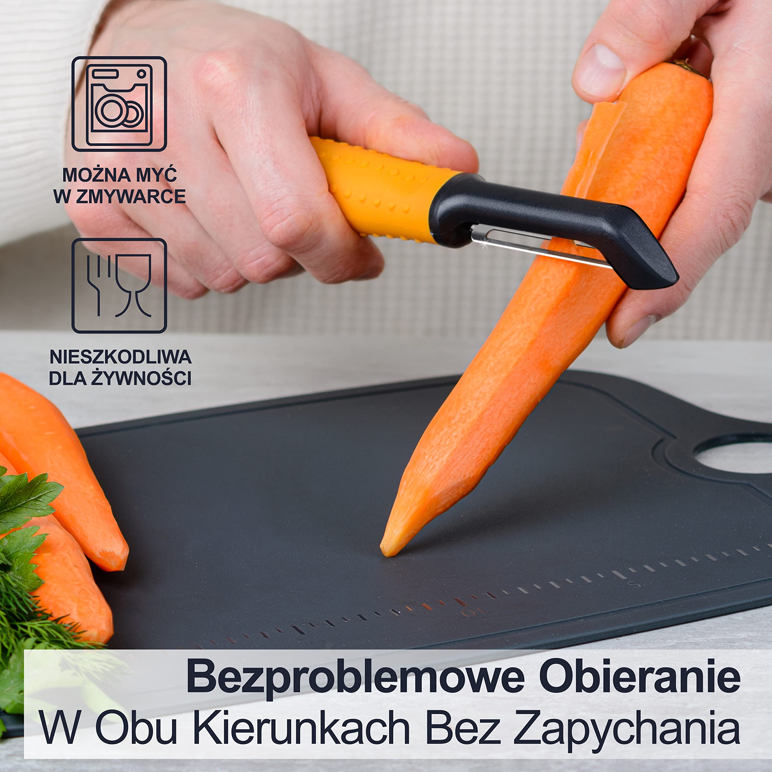 Obrotowa obieraczka do warzyw Deiss PRO, Ostra obieraczka ze stali nierdzewnej z wygodnym antypoślizgowym uchwytem, Kuchenne obieraczki do ziemniaków, owoców, marchwi, jabłek, warzyw, wytrzymałe