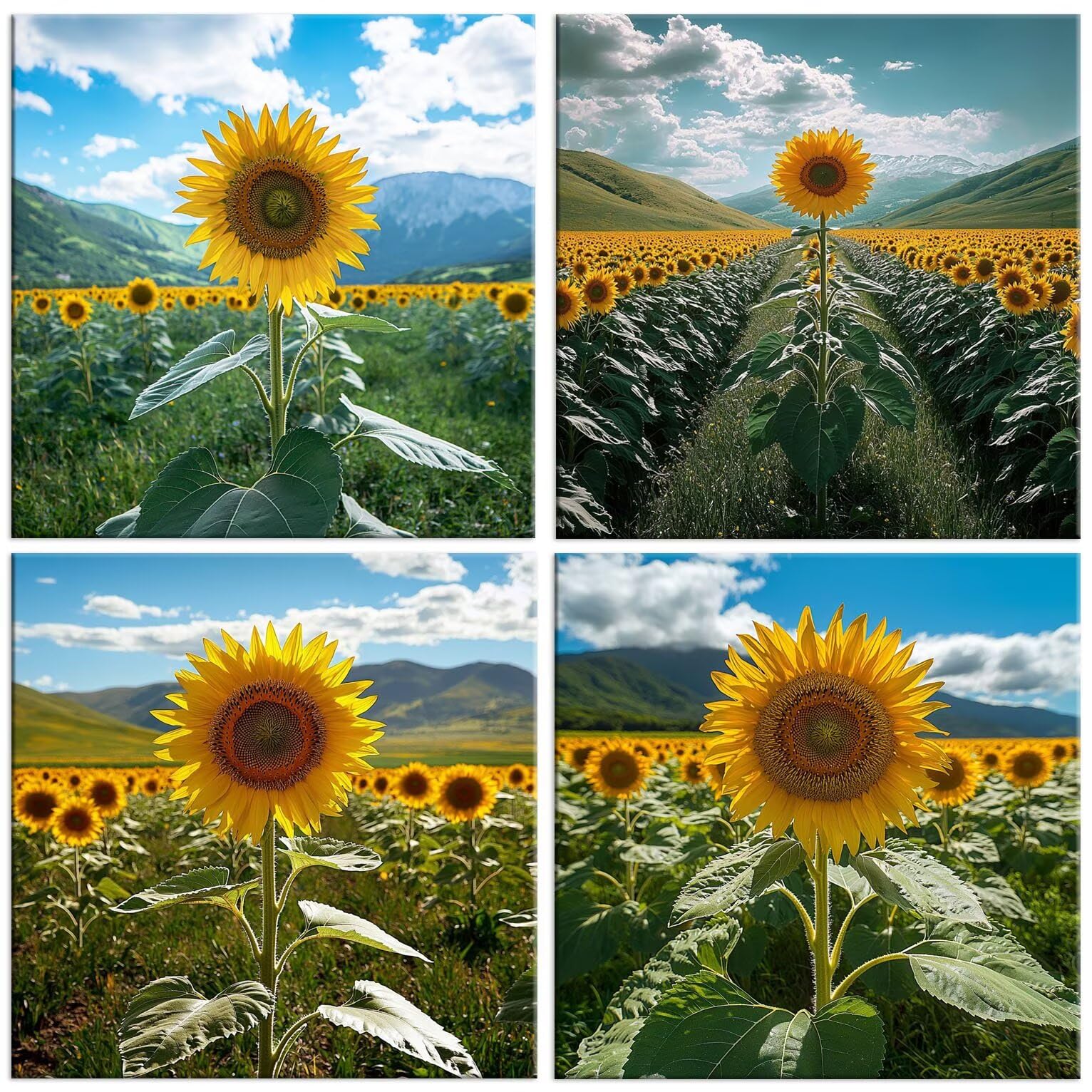 Girasol Diamond Painting, 5D Kits de Pintura de Diamantes 50x50cm G-840 | DIY Diamond Painting Kit Completo, 4 pcs Diamante Pintura, para Niños y Adultos Principiantes, Decoración de Pared del Hogar