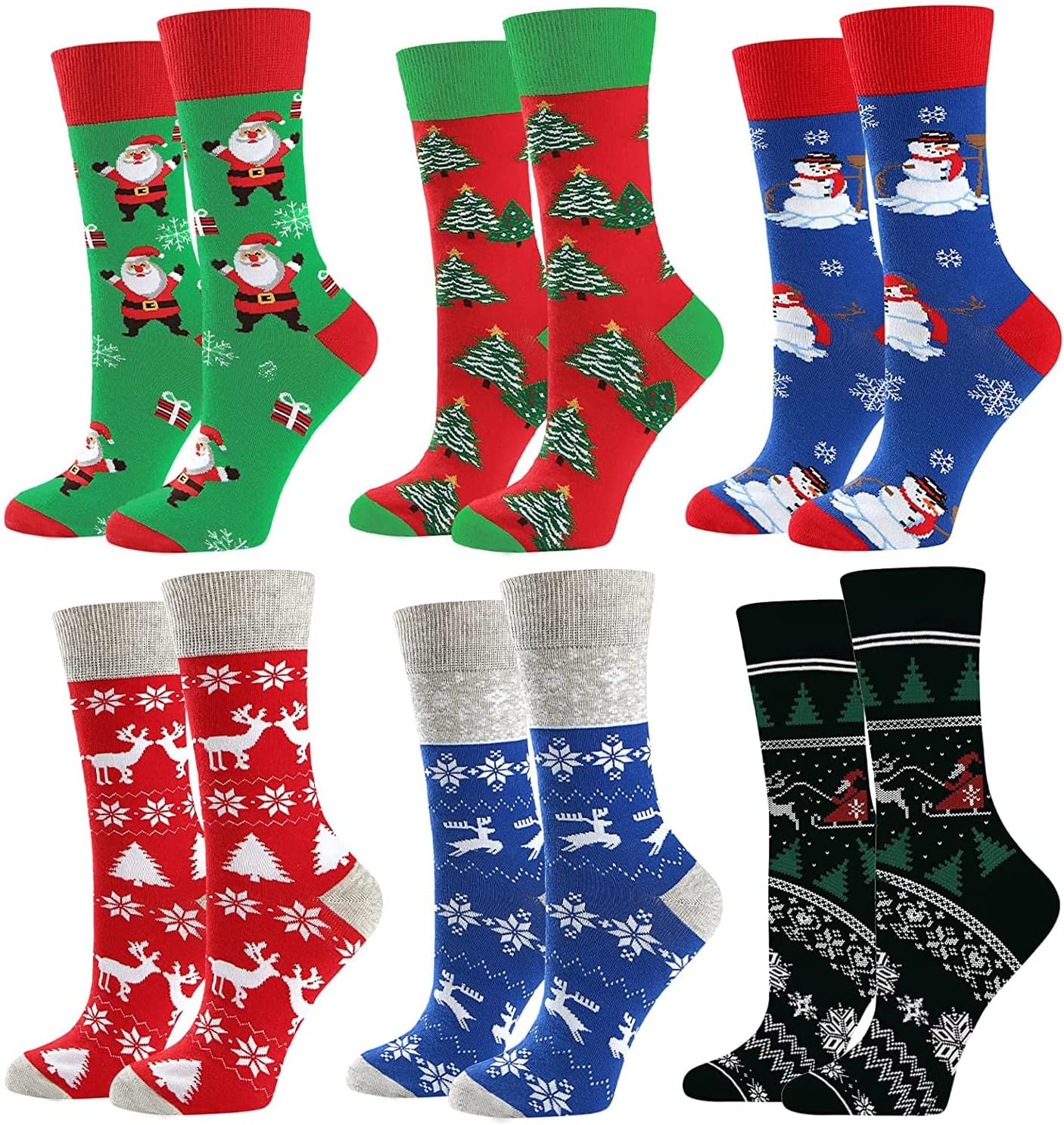 EpoBob Christmas Socks For Men, 6 Pack Men Christmas Socks Christmas Socks Mens