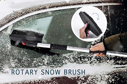 Miniatura 5 de Zento Deals - Juego 3 en 1 con pala para la nieve, cepillo de nieve y rascador de hielo, con diseño plegable de emergencia, juego para quitar la