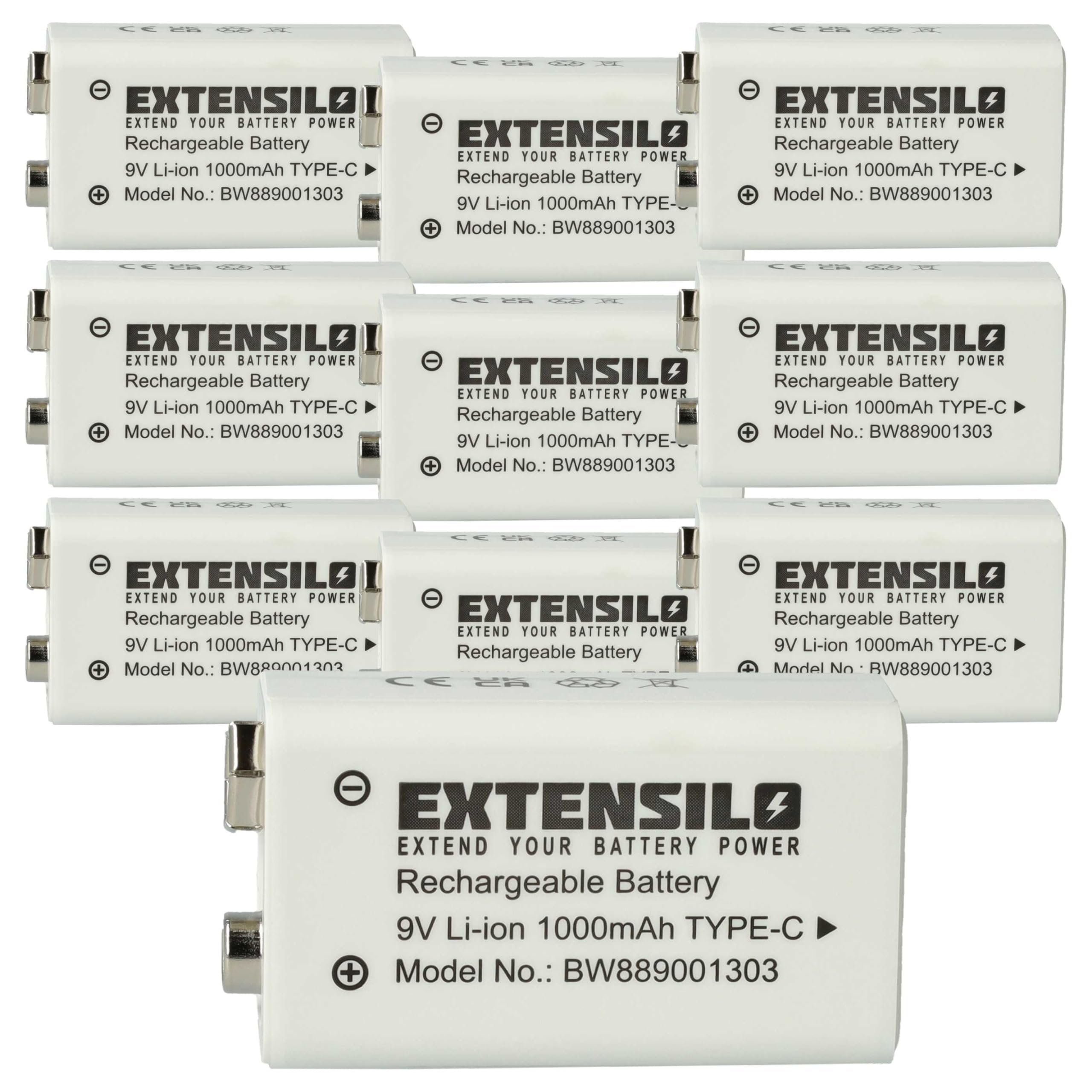 10x Piles Bloc Batterie 9V Compatible avec Daitem SP 150-21X