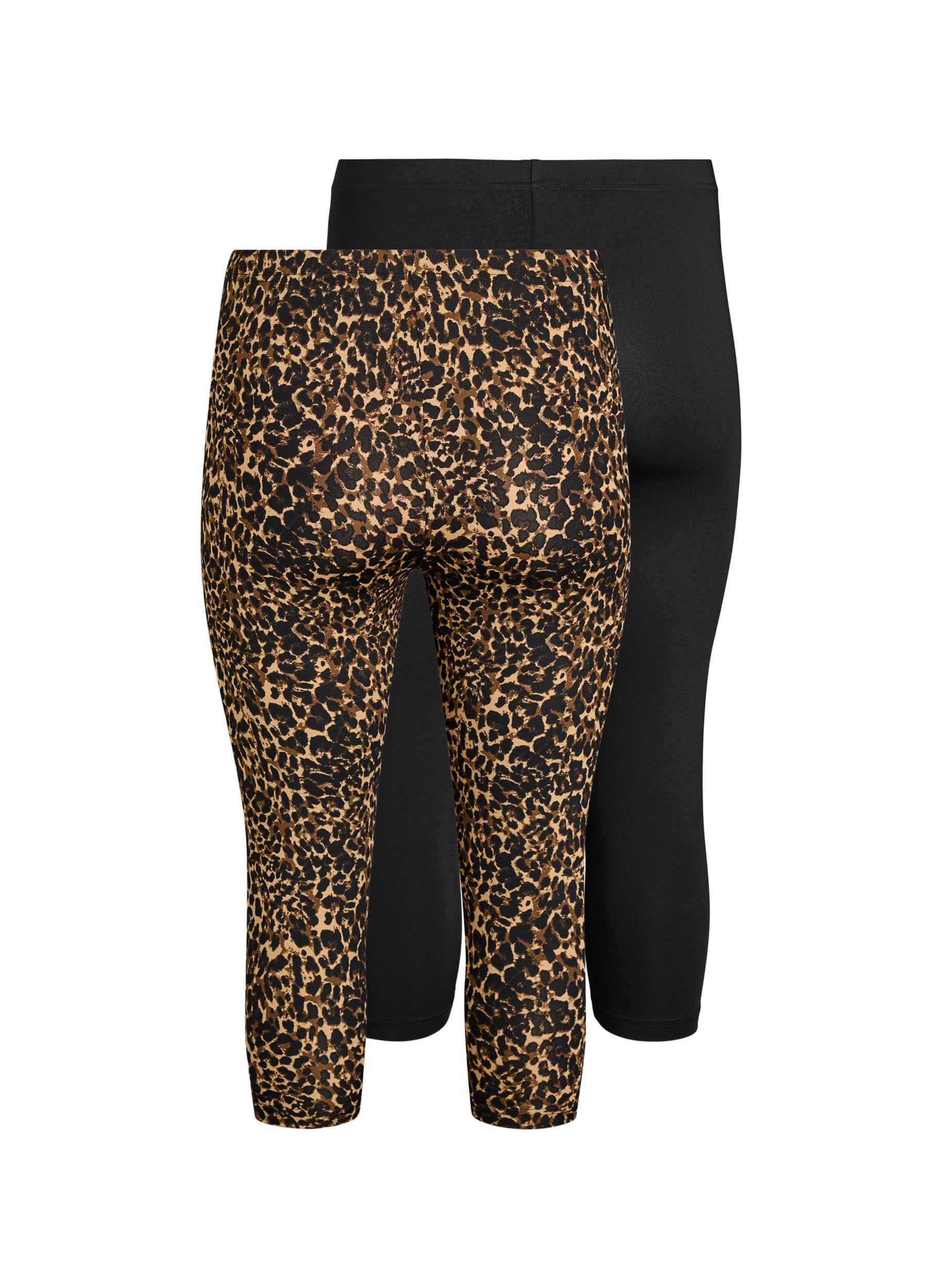 Zizzi Lot de 2 leggings 3/4 pour femme - Taille normale - Taille 42-60