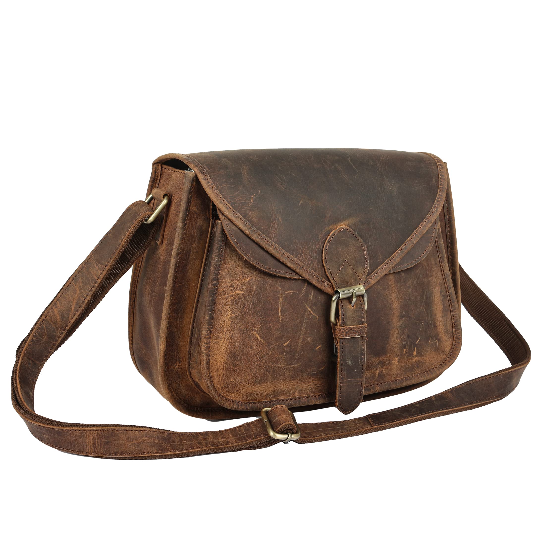 vintage craftsLeather Women's Hippe Leather Purse Crossbody Shoulder Bag Travel Satchel Handbag Bag