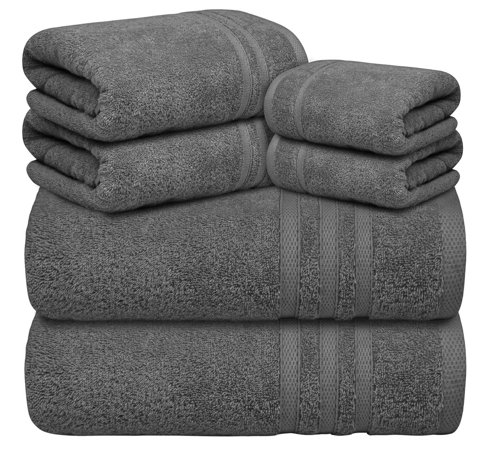 Luxury Towels 100% Egyptian Cotton 700-GSM Large Jumbo Bath Sheet |Hotel Quality Super Soft and Highly Absorbent | Hand Bath Towel Washcloths Bathroom Towels (Charcoal Grey, 2x Bath Towels)