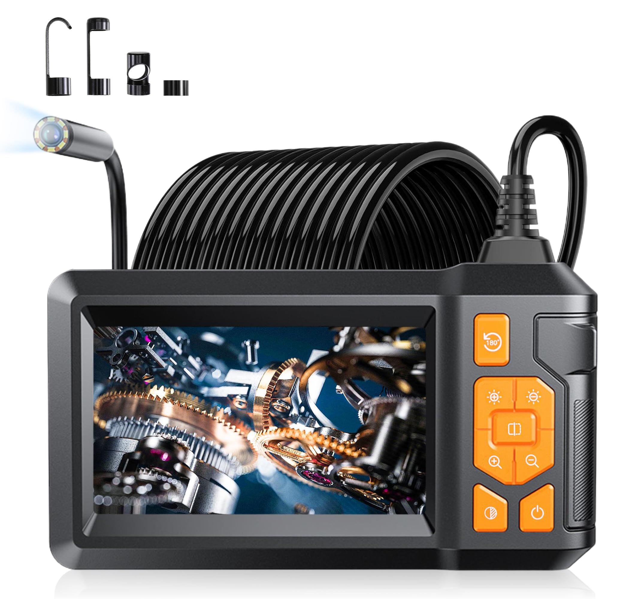 Caméra Endoscopique Worahroe 1080P HD 10m Avec Écran IPS 4,3" - Endoscope Étanche IP67 8mm 8 LED Pour Inspection Tuyaux
