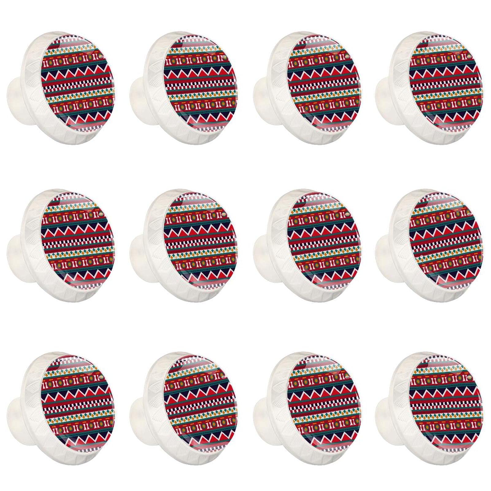 Boutons d'armoires de cuisine ronds style bohême rose pour placard et tiroir x12