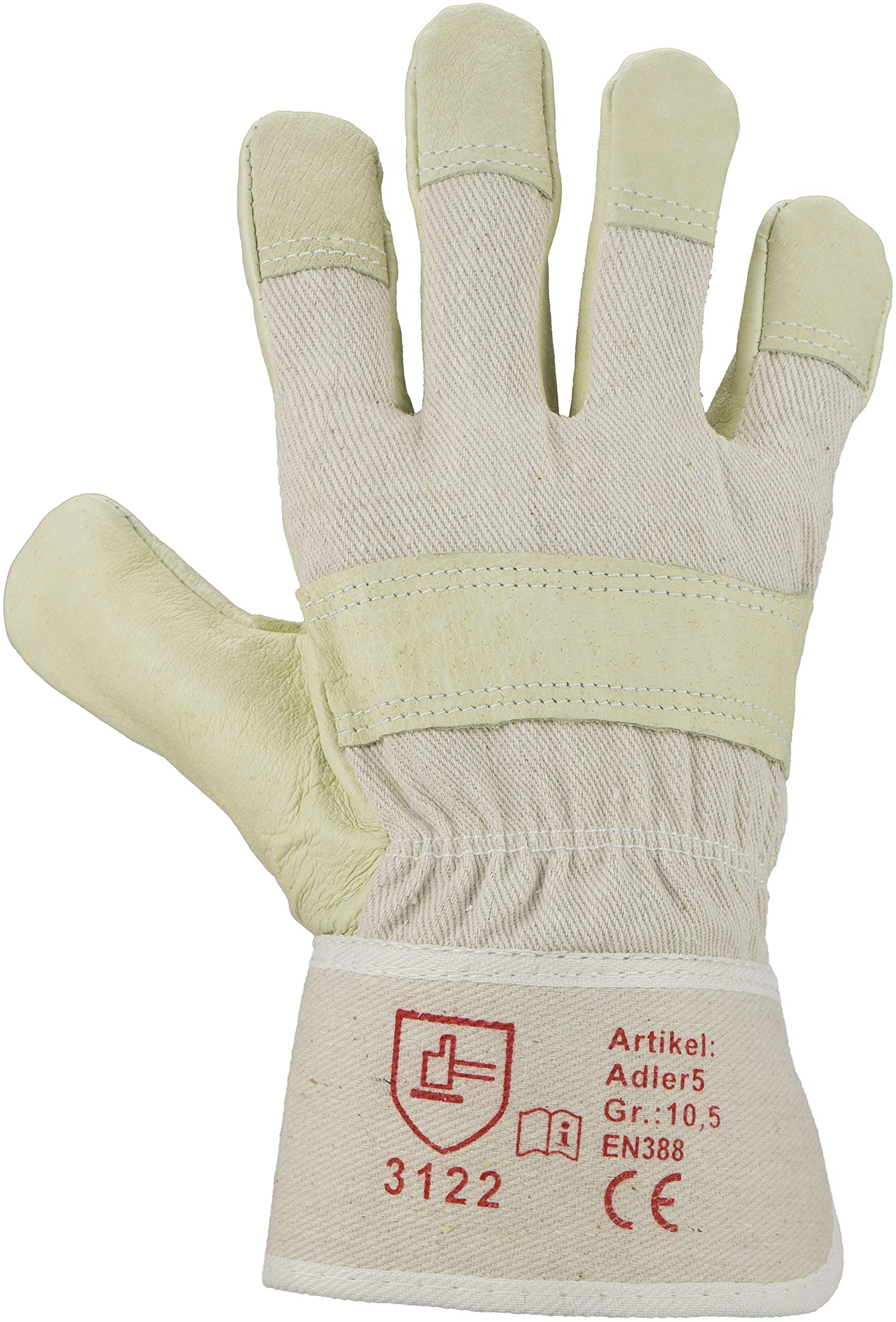 Asatex ADLER5 Gants en cuir grain de porc, Jaune Vif