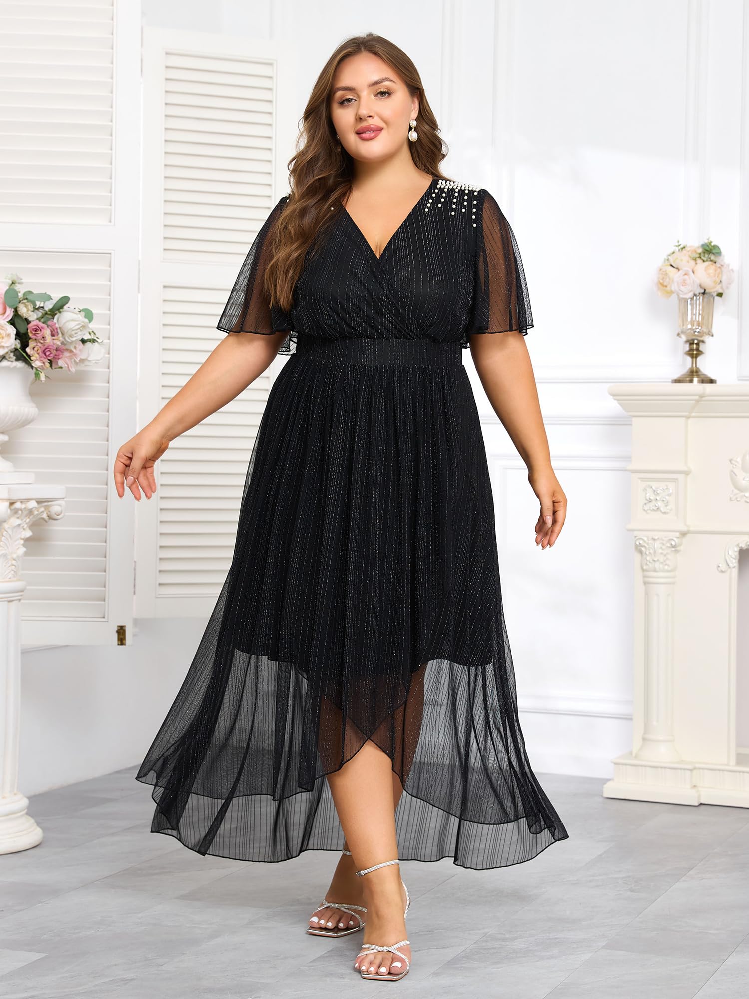 ZNU Plus Size Prom Dresses 2025 - Elegant Summer Wedding Guest Dress, Formal Cocktaill Dress for Women