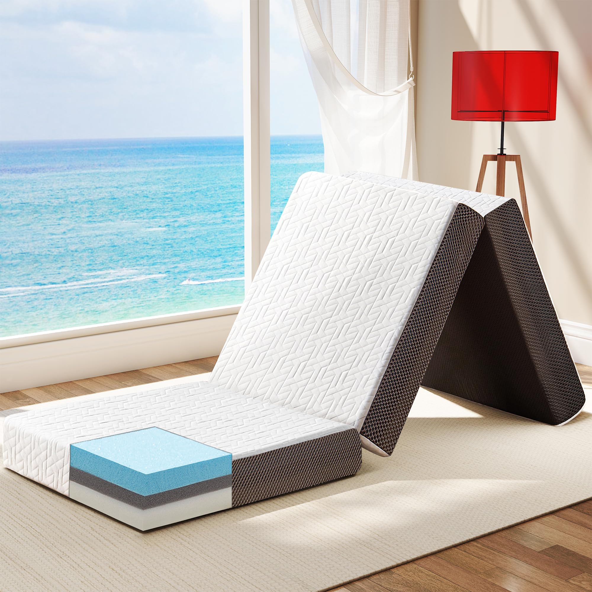 Hanherry 4 Inch Foldable Mattress Single Size