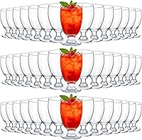 Vista 12 de Patelai Juego de 12 Vasos Transparentes de 13.5 oz Copas de Agua con Tallo Vasos con Tallo de Agua para Jugo Vino Cerveza Té Leche Bebidas Frías