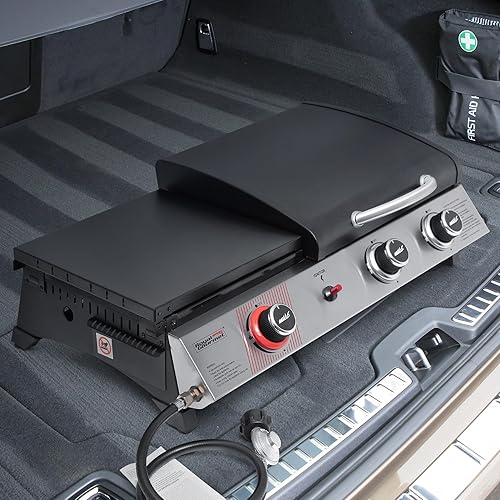 Miniatura 13 de Royal Gourmet PD1305H - Combo de parrilla y plancha de gas propano de 3 quemadores con tapa, combo de parrilla 3 en 1 con salida de 29,000 BTU para