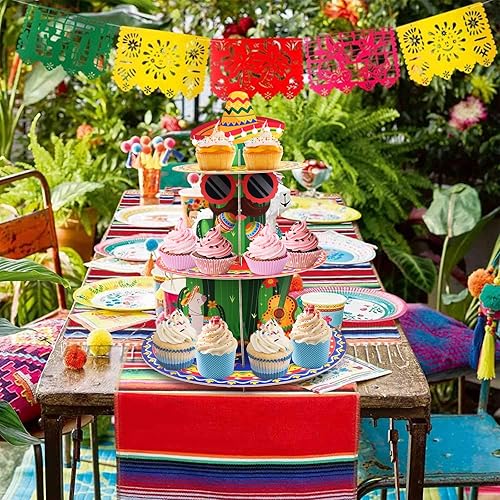 Miniatura 10 de Soporte para cupcakes de noche de casino, decoración de fiesta temática de casino, soporte de 3 niveles para cupcakes, soporte de cartón para