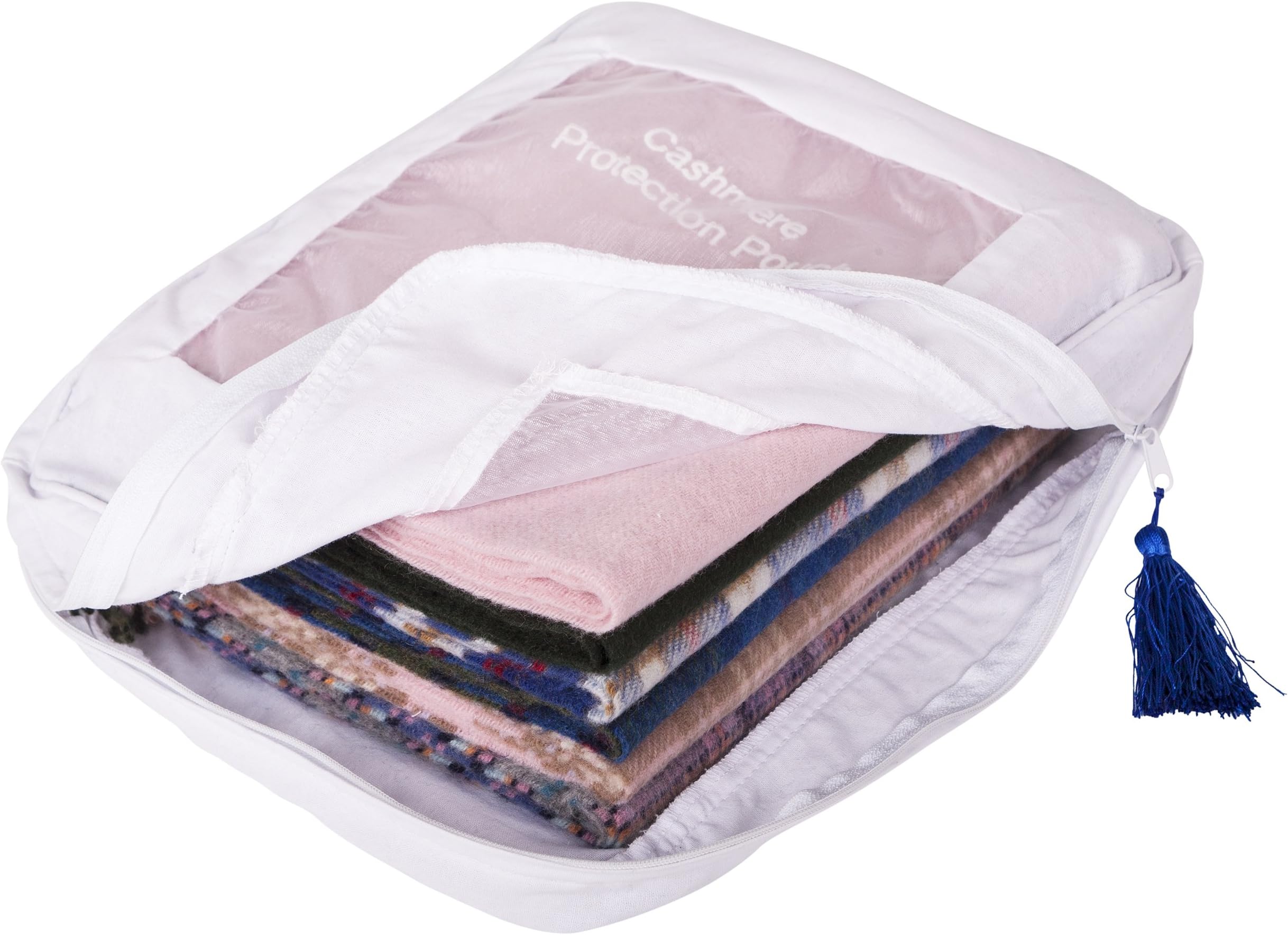 5 Cashmere Protection Pouches | Anti Moth Cashmere Storage Bags | Storage for Sweaters and Jumpers | Made with Breathable Cotton