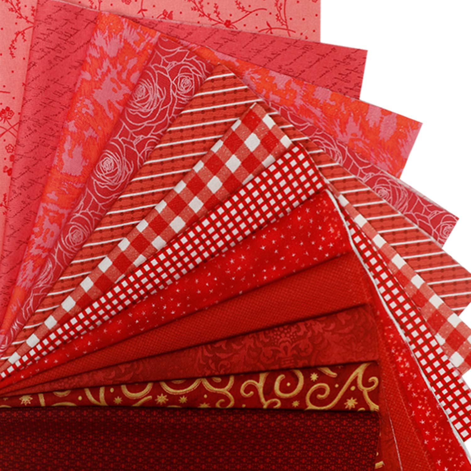 Cottfab 12pcs 100% Cotton Fabric Pattern Fat Eighth Fabric Bundles 18 x 10.5 Inches(44 x 27 cm) Strong and Tightly Woven,Quilting Fabric for Sewing and Patchwork and Face Masks