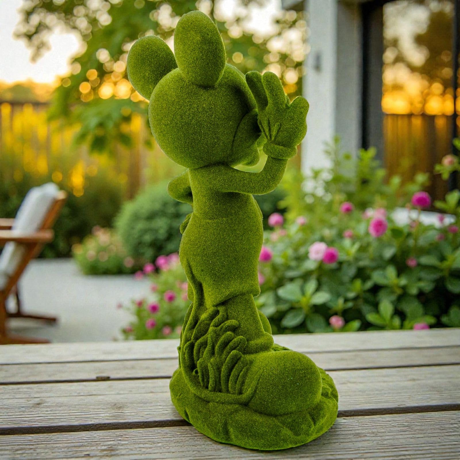 Mickey Mouse - Statuetta decorativa da giardino in poliresina, 20,5 cm, con licenza ufficiale, resistente alle intemperie, per giardino, balcone e soggiorno, elegante idea regalo