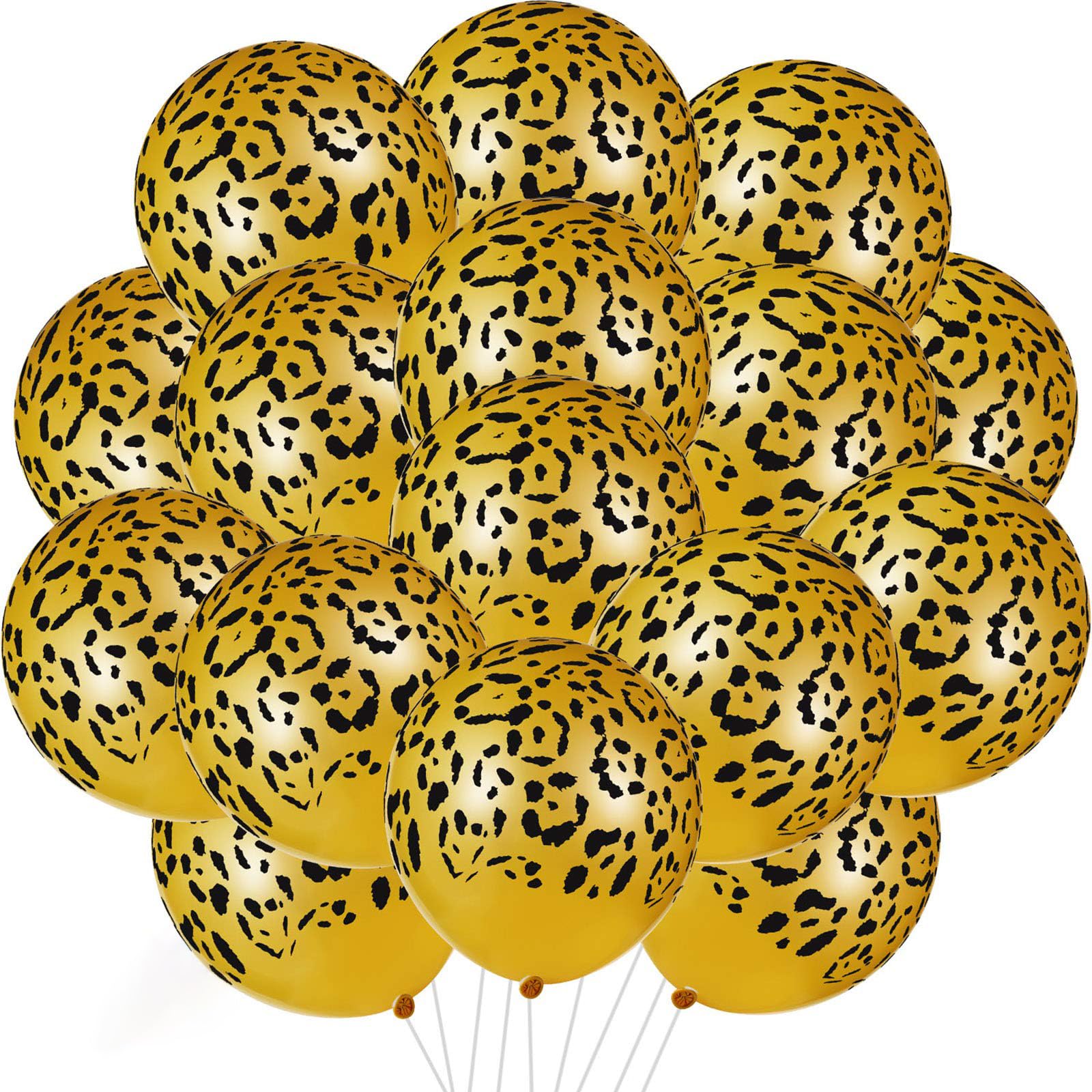 Yellow Leopard Print Balloons Latex 12 Count, Cheetah Birthday Theme...