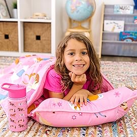 Wildkin Kids Microfiber Nap Mat - Soft Sleep Mat with Pillow, Ideal for School & Travel - Horses