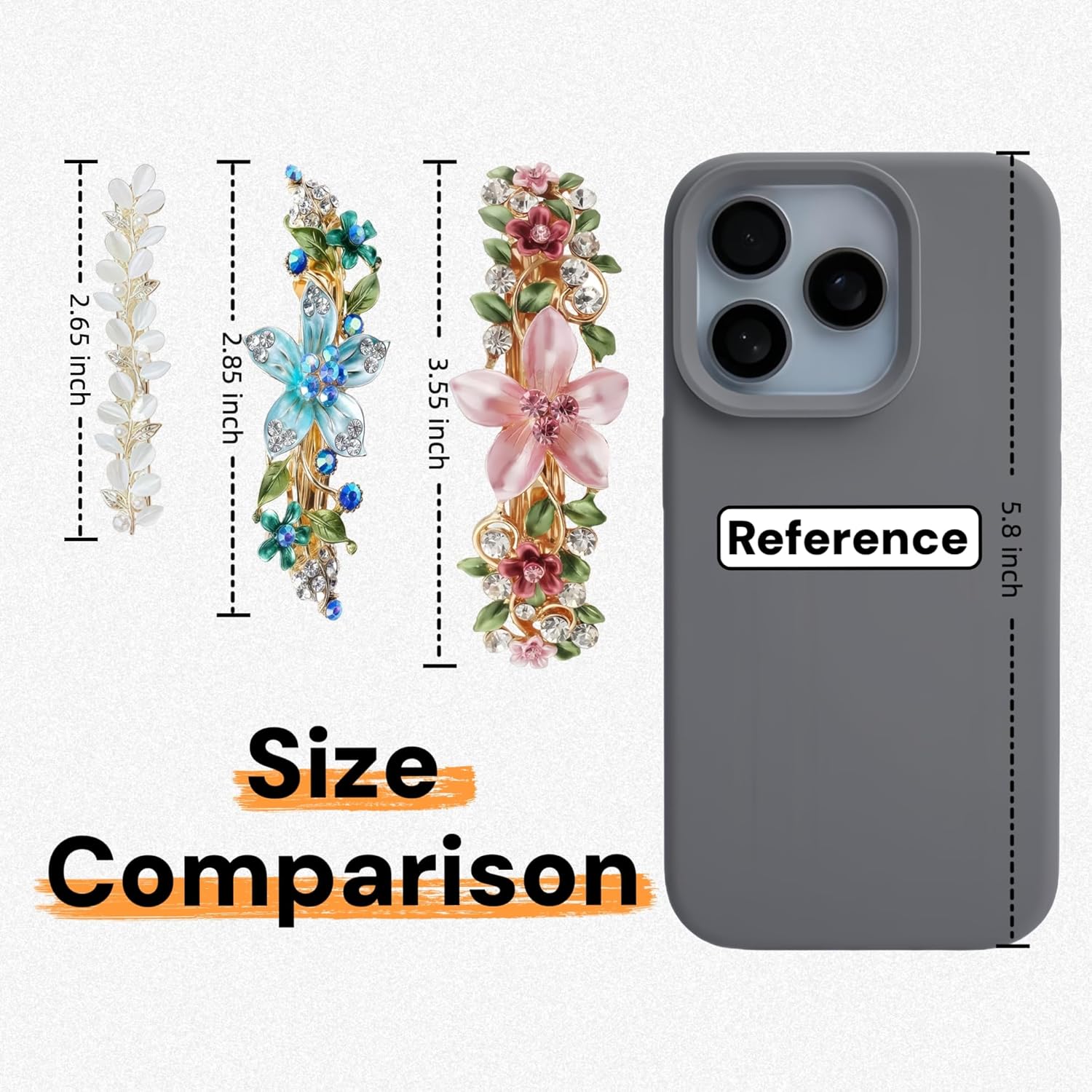 Flower Hair Clips Gift Set for Women - 3Pcs Vintage Rhinestone Barrettes for Thin & Thick Hair, Bridesmaid Hair Accessories, Teen Girl Birthday Gifts - Image 3