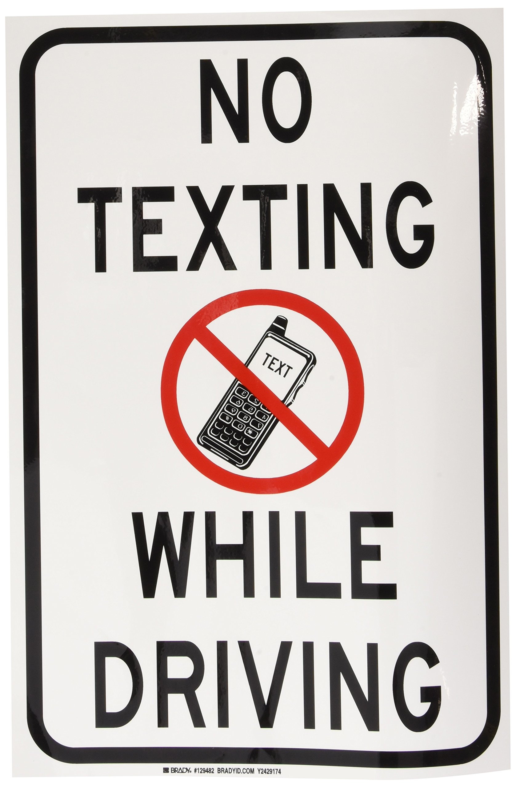 Panneau Brady No Texting While Driving 45x30cm - 3