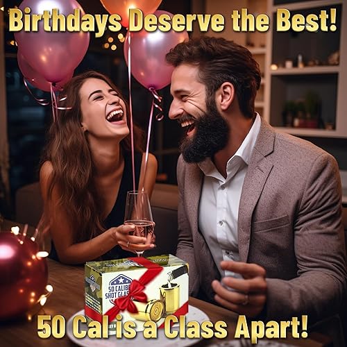 Miniatura 2 de Barbuzzo Juego de 2 vasos originales de 50 cales, de propiedad y diseño estadounidense, como fundas de bala de calibre 50 reales, con capacidad para