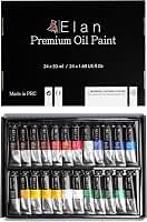 Elan Conjunto profissional de tinta a óleo, 24 tubos de cores vibrantes 50 ml, tintas a óleo não tóxicas para pintura em tela, tintas de arte para adultos e artistas