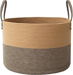 JMvicyroam 65L Extra Large Machine Washable Cotton Rope Blanket Basket