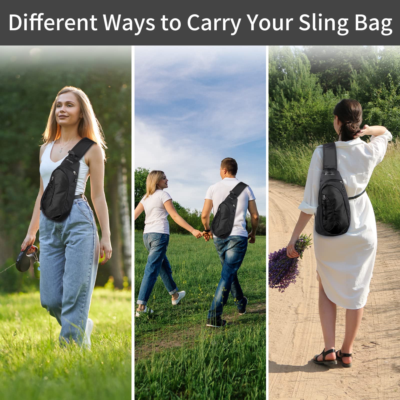 Larkumio Borsa Zaino Marsupio Impermeabile Borsello Uomo Tracolla Borsa A Tracolla di Grande capacità per Viaggio Ciclismo Sport