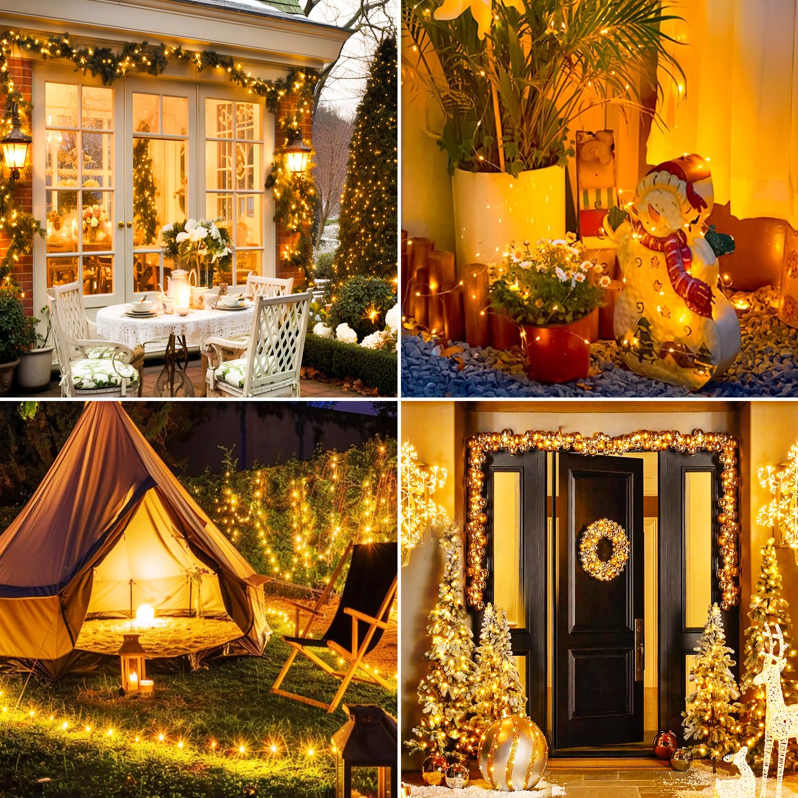 Lot de 3 Guirlande Lumineuse a Pile, 10M 100LED Guirlande Led à Pile avec Télécommande 8 Modes Fonction Minuterie IP65 Etanche Fil Lumineux Décoration Intérieur Extérieur Chambre Noël Mariage Jardin