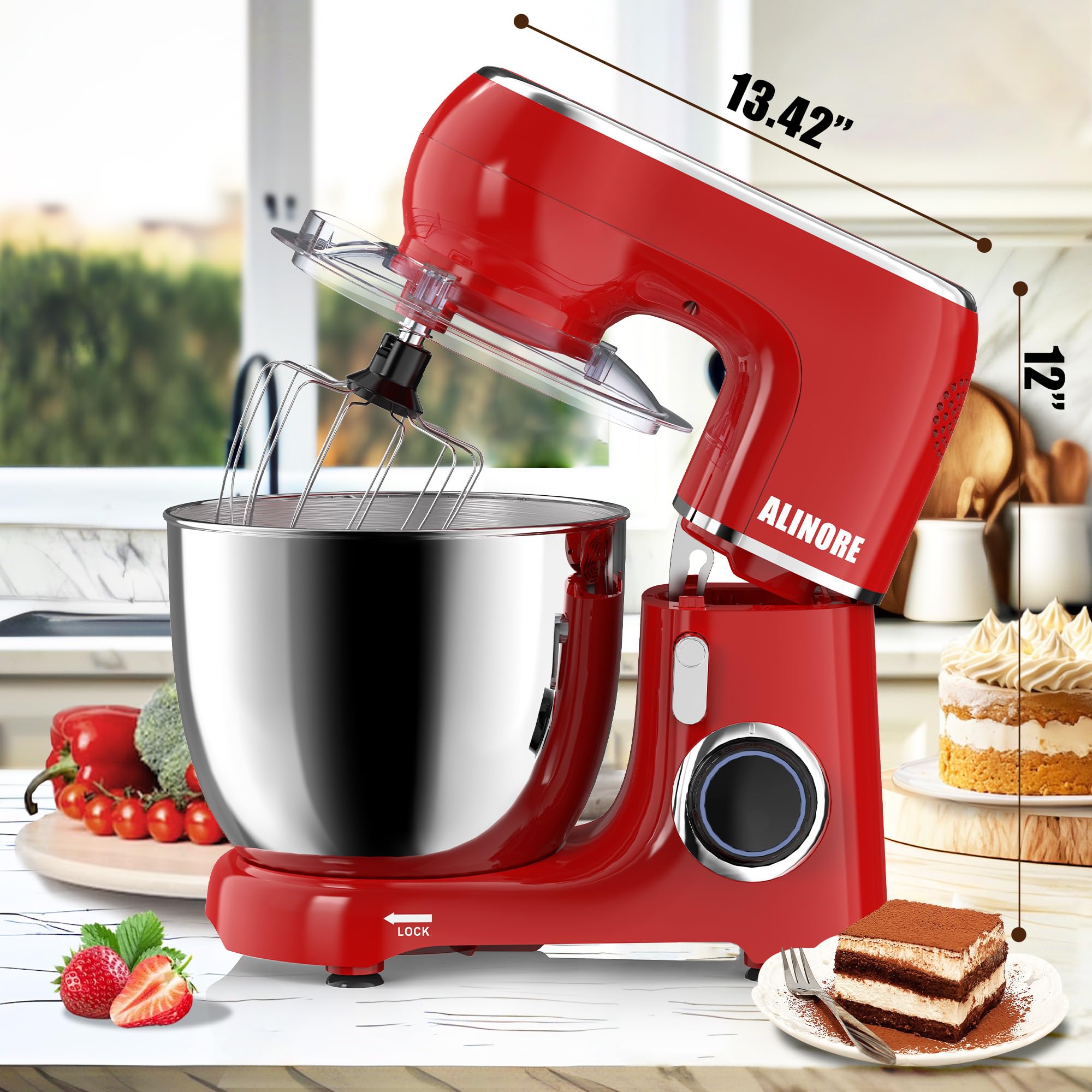 Batidoras Para Reposteria ALINORE 6.5QT Stand Mixer - 660W