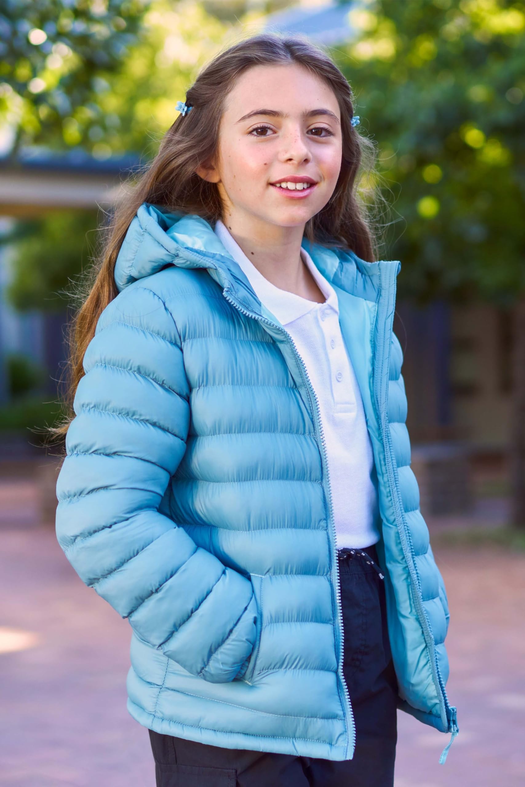 Mountain Warehouse Seasons Steppjacke für Kinder - Ultraleichte, warme, wasserdichte Steppjacke, Jungen/Mädchen Jacke, Kapuze & Reißverschluss - Frühling, Sommer