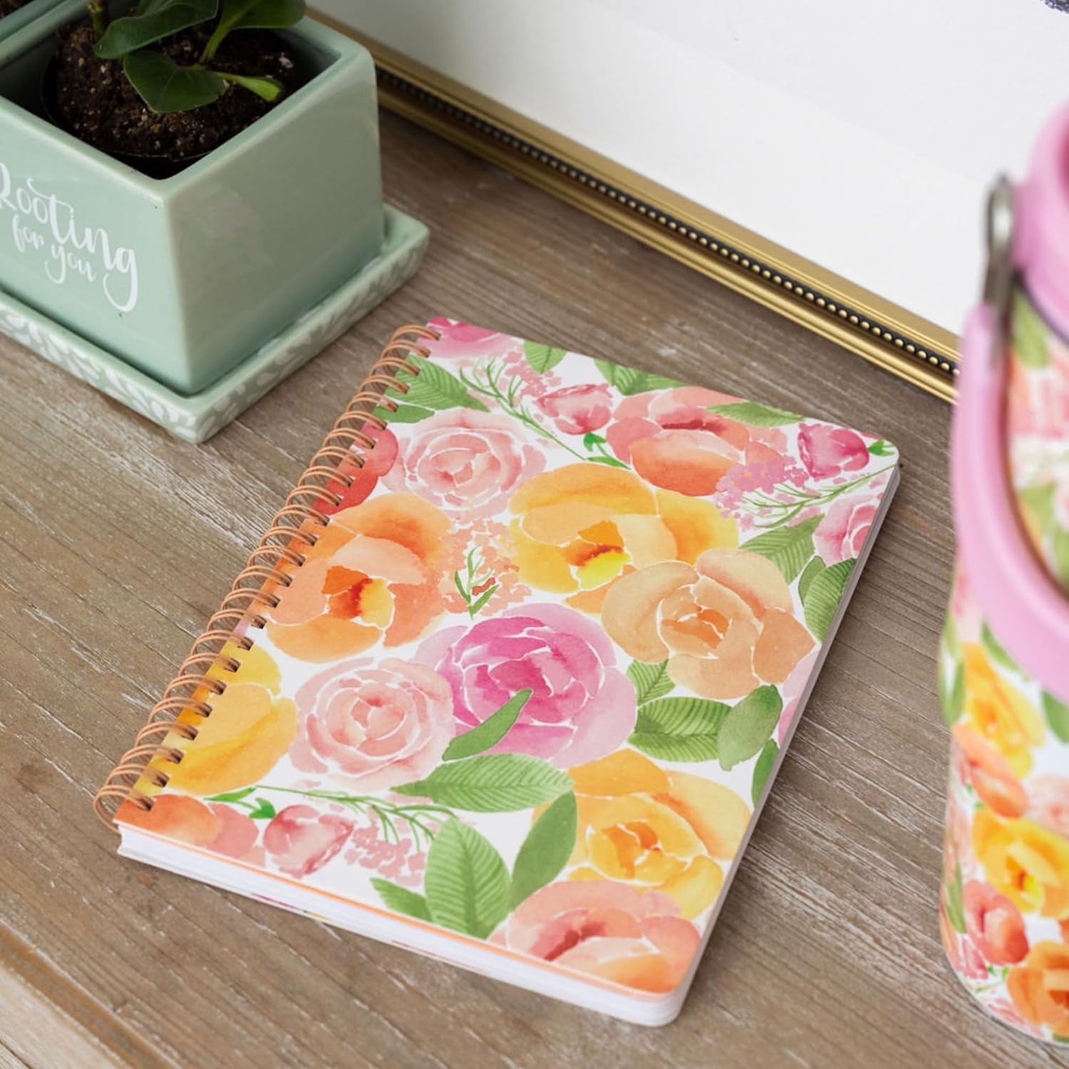 Steel Mill & Co Cute Large 11" x 8.5" Top Spiral Notebook with Durable Hardcover and 160 Lined Pages Bundle with Small 8.25" x 6.25" Spiral Notebook (Full Posey)