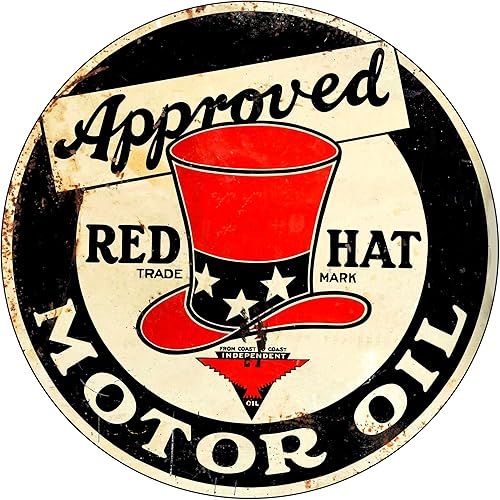 Miniatura 156 de Brotherhood Letrero de gas vintage de reproducción de letreros de metal vintage, letrero redondo de metal para garaje y hogar, 8 pulgadas de Nourse