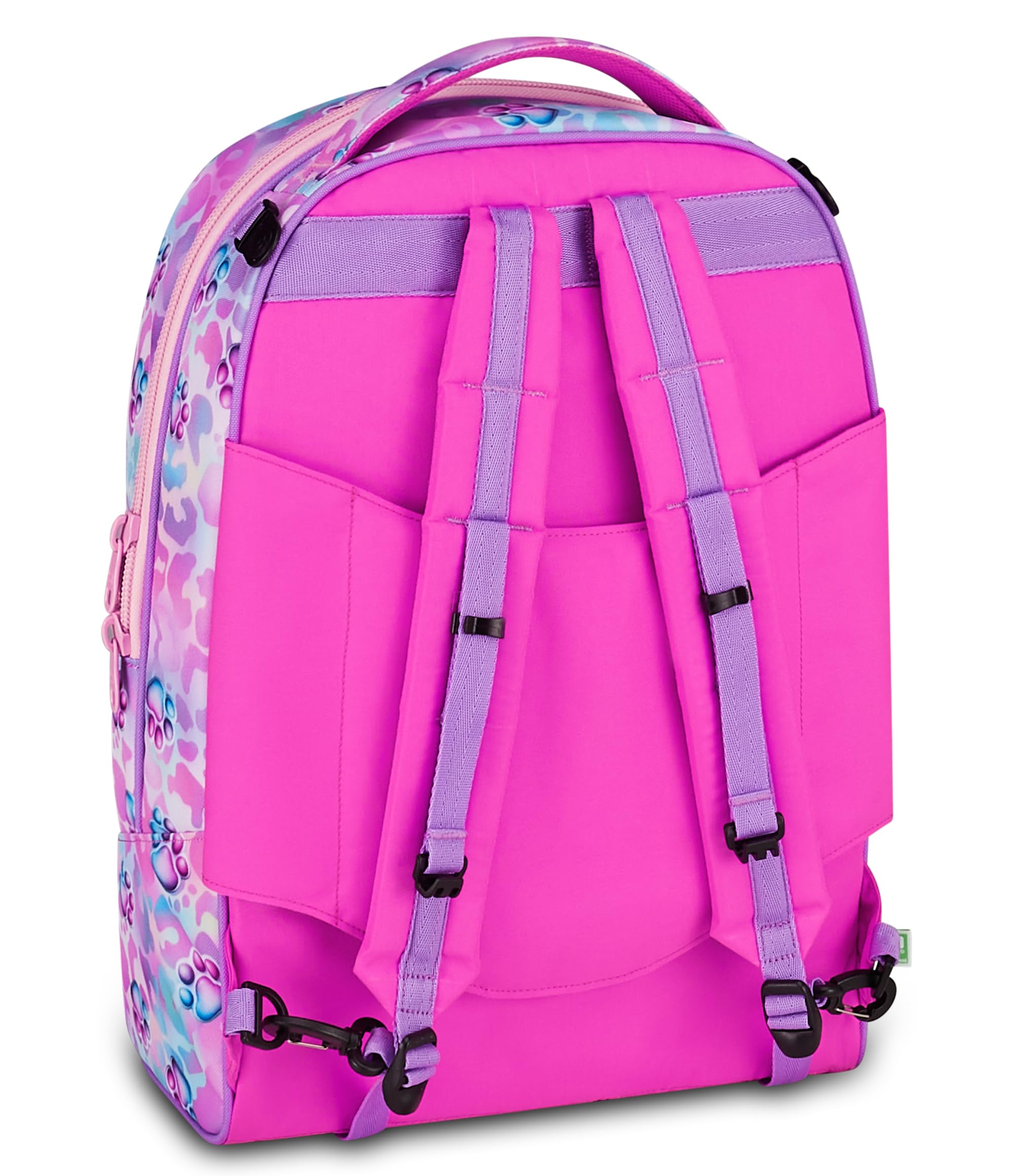 SJ GANG STYLE JAM GANG Trolley Jack 8 ruote GLOWCAT, Rosa, 34L, Scomponibile, Crossover System, 3 in 1, Spallacci a scomparsa, Tasca portaborraccia, Barra regolabile, Scuola elementare, Bambina