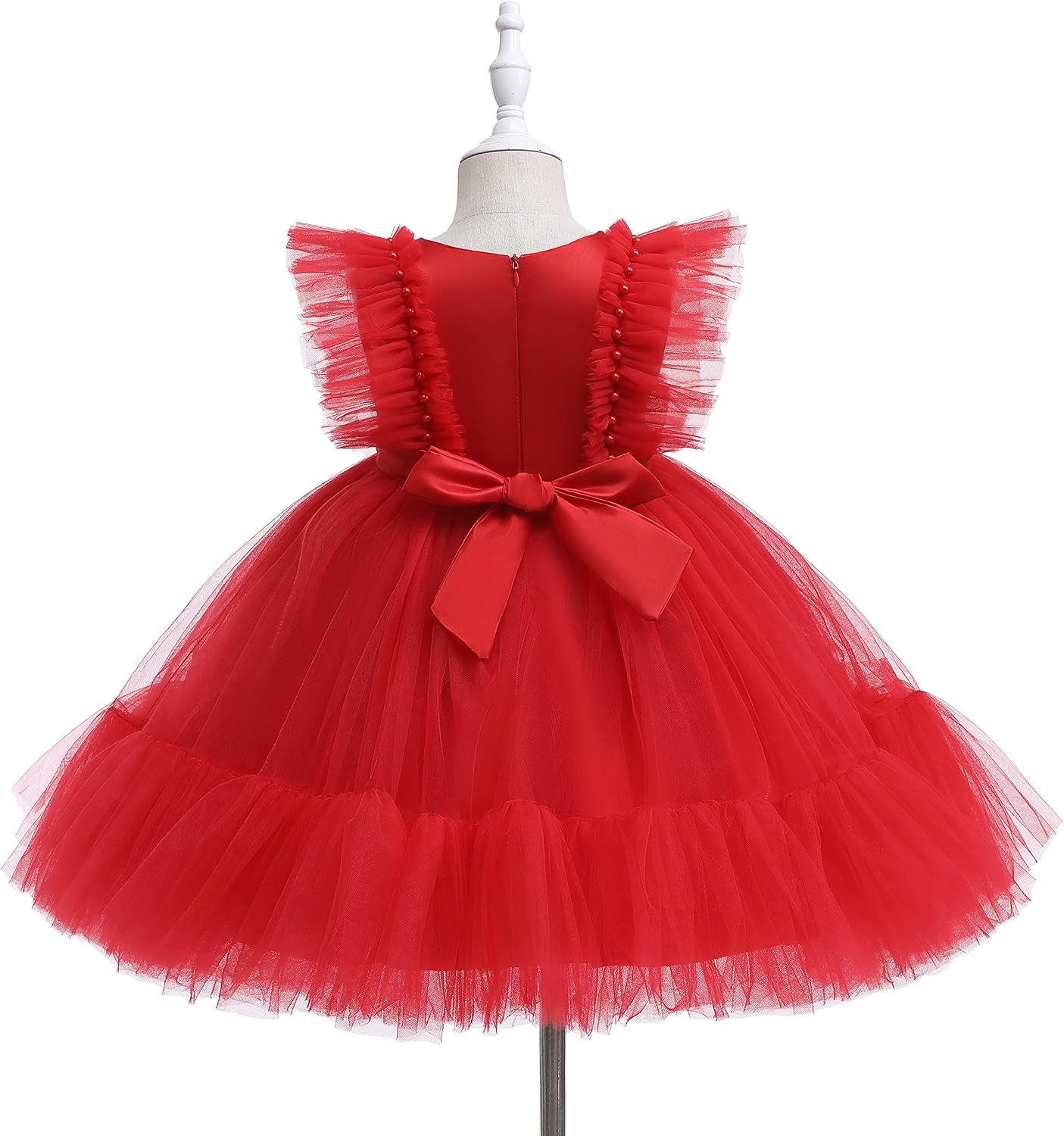 Weileenice Flower Girl Dress Ruffle Tulle Toddler Wedding Pageant Ceremony Birthday Party Evening Tutu Dresses