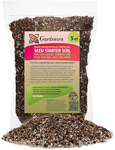 Suelo básico de semillas orgánicas de alta calidad, 5 cuartos de galón, tierra orgánica multiusos para macetas para plántulas y plantas felices de Suelo básico de semillas orgánicas de alta calidad, 5 cuartos de galón, tierra orgánica multiusos para macetas para plántulas y plantas felices de