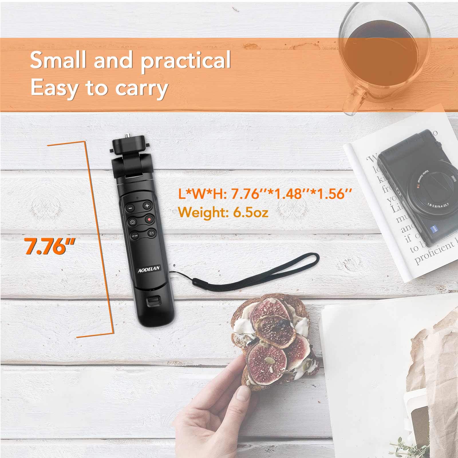 AODELAN Shooting Grip con Funzione Telecomando Wireless e Treppiedi per Fotocamere Digitali Sony ZV-1 A7SM3 A7C A7RIV Alpha 9 7RIV 7RIII 7III RX0II RX100M7 Sostituisce Sony GP-VPT2BT