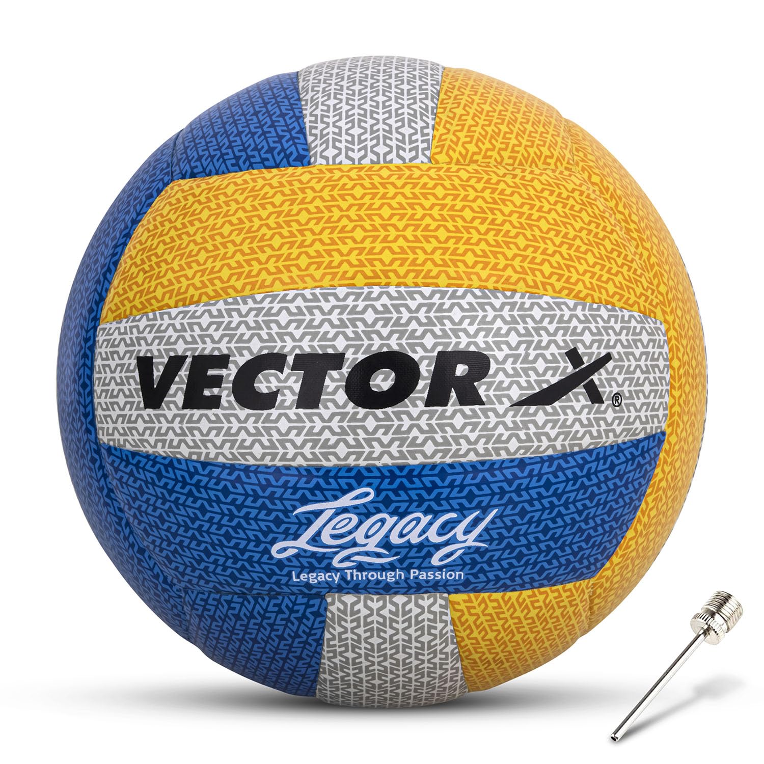 Vector X 18 Panel Laminated Rubberized Pasted Material Durable & Waterproof Indoor Outdoor, Beach, Pool, Sand Home Play Practice Match Volleyball + Free Air Pin-image-44