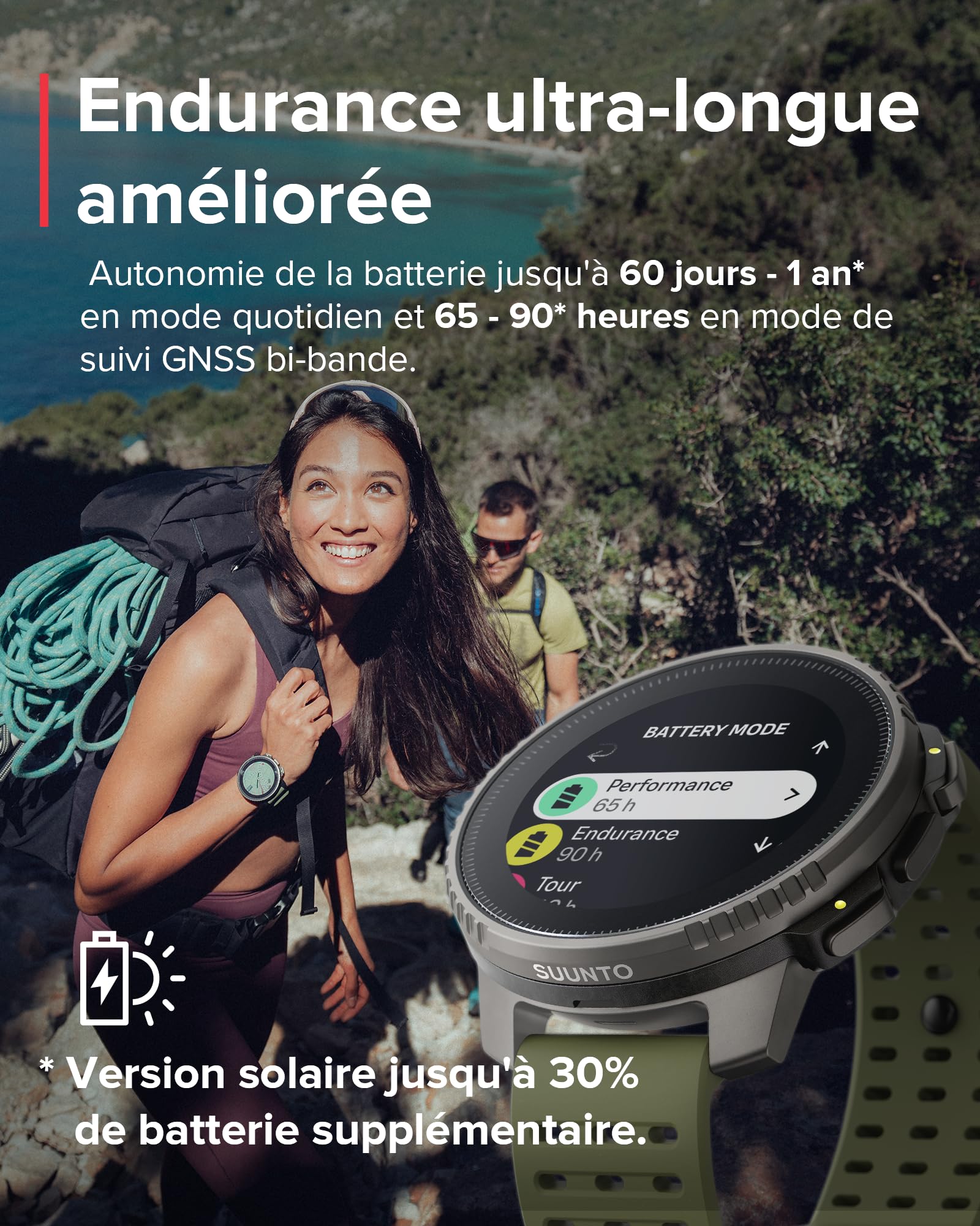 SUUNTO Vertical Montre Connectée Sport Homme, 95+ Sports, Tracker d'Activités GPS, Smartwatch Intelligent Soins de Santé 24/7, Cardiofréquencemètre, Altimètre, Baromètre, Chargement Solaire Optionnel - 3