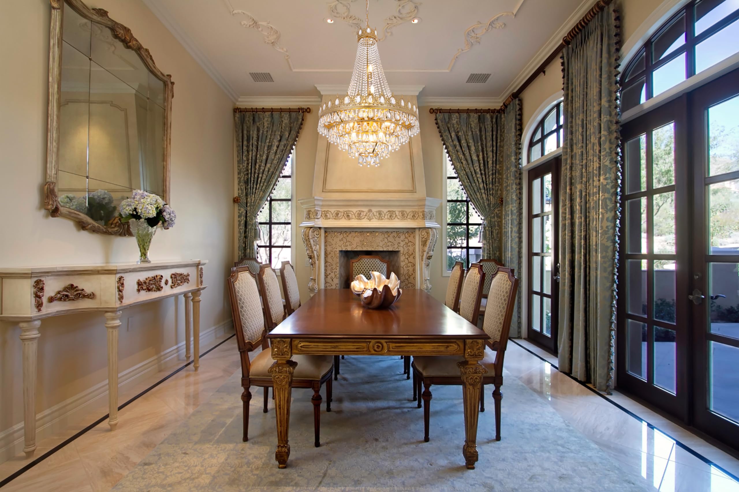 LOOK - パリス TOCHIC French Empire Crystal Chandelier 9 Lights Modern Gold