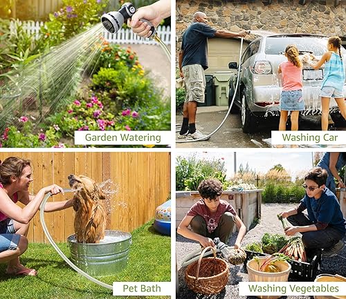 Miniatura 8 de Tuyeho Carrete de manguera de jardín retráctil de 90 pies, carretes de manguera de agua resistentes para montaje en pared con sistema automático de