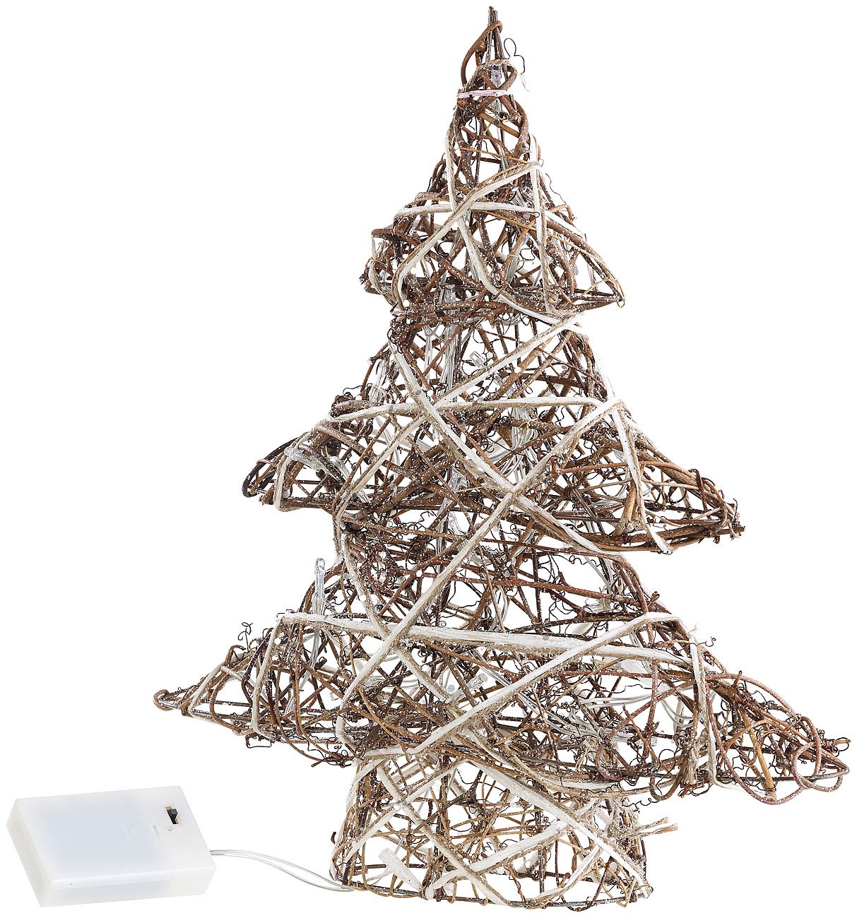 Set de 2 Árboles de Navidad Decorativos, Hecho a Mano, 20 Luces LED cálidas