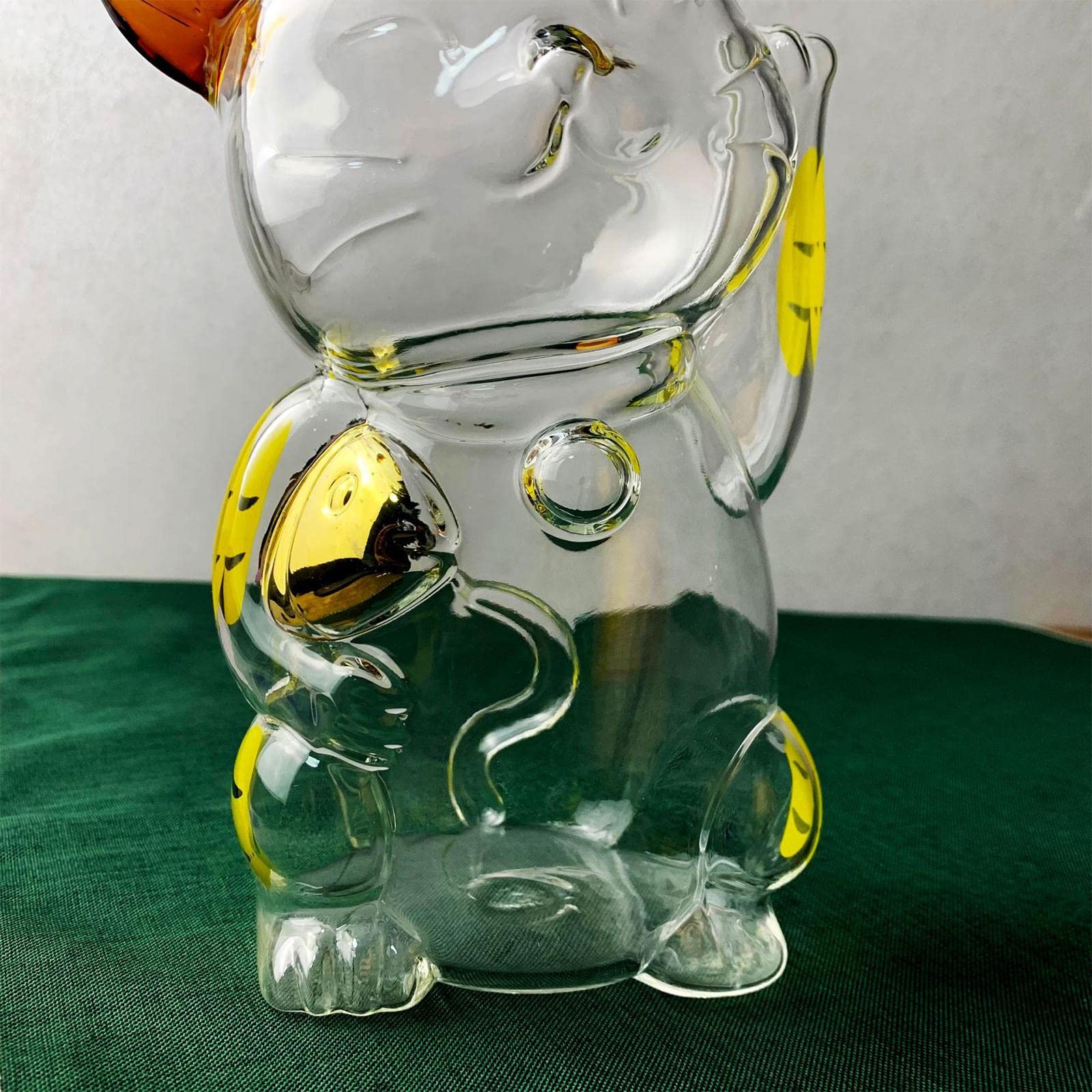 Grande Caraffa a Forma di Gatto in Vetro Borosilicato di, Ideale per Decorazioni per Feste.