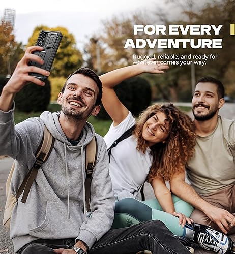 Vista 40 de Dexnor Funda para Samsung Galaxy S24 Plus con cubierta deslizante integrada para cámara, protector de pantalla y soporte, a prueba de golpes, funda